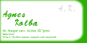 agnes kolba business card